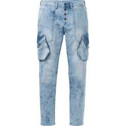 Dżinsy ze stretchem Loose Fit Tapered bonprix niebieski "bleached”. Niebieskie jeansy męskie bonprix, m, bez wzorów. Za 149,99 zł.