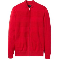 Sweter rozpinany w różne dzianinowe wzory bonprix czerwony. Czerwone swetry męskie bonprix, xl, bez wzorów, z bawełny. Za 54,99 zł.