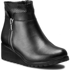 Botki EDEO - 3011-709/680 Czarny/Wzór. Czarne buty zimowe damskie marki Edeo, ze skóry. W wyprzedaży za 239,00 zł.