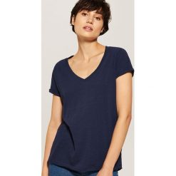 T-shirt basic - Granatowy. Niebieskie t-shirty damskie House, l. Za 19,99 zł.