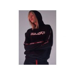 MAJORS TAPE HOODIE. Czarne bluzy damskie marki MAJORS, s, z nadrukiem, z bawełny, bez rękawów, bez kaptura. Za 240,00 zł.