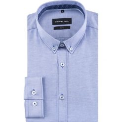 Koszula SIMONE slim KDNS000479. Niebieskie koszule męskie Giacomo Conti, m, bez wzorów, z materiału, button down, z długim rękawem. Za 169,00 zł.