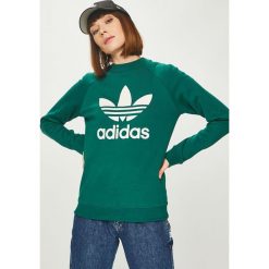 Adidas Originals - Bluza. Zielone bluzy damskie z nadrukiem marki adidas Originals, s, z bawełny, bez kaptura. Za 249,90 zł.