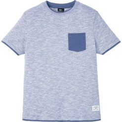 T-shirt w wygodnym fasonie bonprix biało-indygo melanż. Białe koszulki męskie bonprix, s, bez wzorów, bez kołnierzyka. Za 54,99 zł.