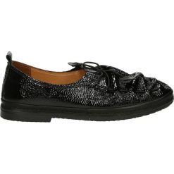 Mokasyny - 383502R668 BL. Czarne mokasyny damskie Venezia, ze skóry. Za 239,00 zł.