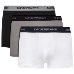 Komplet 3 par bokserek Emporio Armani Underwear 111357 CC717 02910. Bokserki męskie Emporio Armani Underwear, bez wzorów, z elastanu. W wyprzedaży za 149,00 zł.