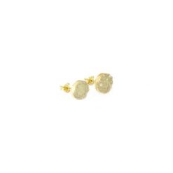Earrings Druza Agatu Natural złoto. Brązowe kolczyki damskie Brazi druse jewelry, z agatem, złote, na sztyftcie. Za 170,00 zł.