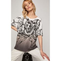 Answear - Top by Aleksandra Czudżak, Grafika Polska. Białe bluzki damskie MEDICINE, s, bez wzorów, z bawełny, z okrągłym kołnierzem. W wyprzedaży za 29,90 zł.