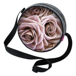 Torebka "Twist" w kolorze szarym ze wzorem - Ø 20 cm. Szare torebki klasyczne damskie Bertoni, w paski, z materiału. W wyprzedaży za 57,95 zł.