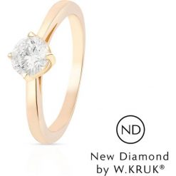 Wspaniały Pierścionek Złoty - złoto 750, New diamond by w.kruk 0,50ct. Żółte pierścionki damskie W.KRUK, z brylantem, złote. Za 6990,00 zł.
