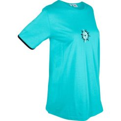Shirt sportowy bonprix morsko-czarny. Niebieskie bluzki sportowe damskie bonprix, bez wzorów, bez kołnierzyka, bez rękawów, bez kaptura. Za 34,99 zł.