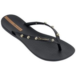 Ipanema Damskie Japonki Wave Hits Ii Fem 26088-20766 Black / Black (Rozmiar 38). Czarne klapki damskie marki Ipanema, bez wzorów, bez obcasa. W wyprzedaży za 73,00 zł.