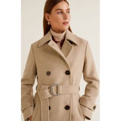 Mango - Płaszcz Star. Brązowe płaszcze damskie marki Mango, s, w paski, z poliesteru, retro. W wyprzedaży za 449,90 zł.