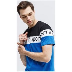 Lotto Koszulka Ettore , niebieski, rozmiar XL. Niebieskie koszulki męskie Lotto, xl, bez wzorów, z bawełny, z włoskim kołnierzykiem, bez rękawów. Za 39,99 zł.