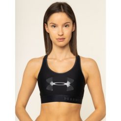 Biustonosz top Under Armour Mid Keyhole Graphic Sports Bra 1344333. Czarne topy damskie Under Armour, xs, bez wzorów, z elastanu, bez kołnierzyka. W wyprzedaży za 99,00 zł.