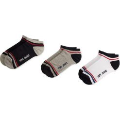 Zestaw 3 par niskich skarpet unisex PEPE JEANS - Odin PMU10496 Grey Marl/Steel Blue/White 0AA. Szare skarpetki damskie Pepe Jeans, bez wzorów, z elastanu. Za 59,00 zł.