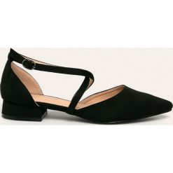 Answear - Baleriny Ideal Shoes. Czarne baleriny damskie ANSWEAR, bez wzorów, z gumy, bez obcasa, na obcasie. W wyprzedaży za 79,90 zł.