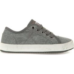 Sneakersy "Alonisso" w kolorze szarym. Szare trampki chłopięce marki geox kids, z gumy, na sznurówki. W wyprzedaży za 125,95 zł.