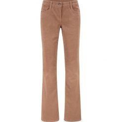 Spodnie sztruksowe ze stretchem Bootcut bonprix wielbłądzia wełna. Pomarańczowe spodnie damskie bonprix, z wełny. Za 54,99 zł.