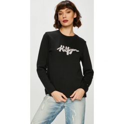 Tommy Hilfiger - Bluza. Szare bluzy z nadrukiem damskie TOMMY HILFIGER, l, z bawełny, bez kaptura. Za 399,90 zł.