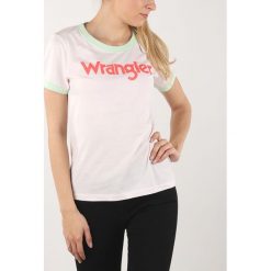 Wrangler Retro Kabel Koszulka Biały. Białe bluzki damskie Wrangler, s, z nadrukiem, z bawełny, retro, bez kołnierzyka, z krótkim rękawem. Za 137,95 zł.