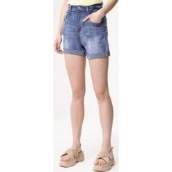 Niebieskie Szorty Evidence. Niebieskie szorty damskie Born2be, s, bez wzorów, z denimu, klasyczne, z podwyższonym stanem. Za 69,99 zł.
