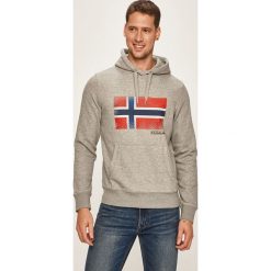 Napapijri - Bluza. Szare bluzy męskie Napapijri, m, z nadrukiem, z elastanu, z kapturem, bez rękawów, z kapturem. W wyprzedaży za 239,90 zł.