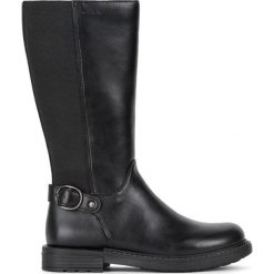 Geox kozaki dziewczęce Eclair 31 czarne. Czarne buty dziewczęce zimowe Geox, na zimę, bez wzorów, z materiału, na wysokim obcasie. Za 389,00 zł.