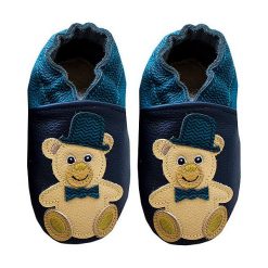 Buciki niemowlęce: Skórzane buty niemowlęce w kolorze granatowym