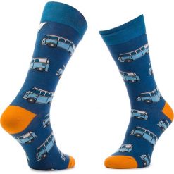 Skarpety Wysokie Unisex CUP OF SOX - Błękitny Ogórek Dwuznaczny Demon Szos Granatowy Kolorowy. Niebieskie skarpetki damskie Cup of sox, bez wzorów, z elastanu. Za 24,00 zł.