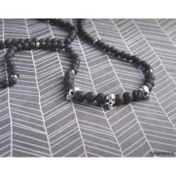 Naszyjniki męskie: naszyjnik MĘSKI :: black LAVA & skulls :: LONG