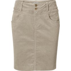 Spódnica sztruksowa bonprix khaki. Szare spódniczki damskie bonprix, bez wzorów, z elastanu. Za 79,99 zł.