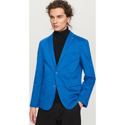 Marynarki męskie: Melanżowa marynarka slim fit – Niebieski