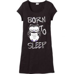 Koszula nocna bonprix czarny - sowa. Czarne koszule nocne damskie marki bonprix, bez wzorów, bez rękawów. Za 34,99 zł.