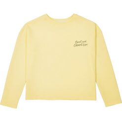 Bluza z nadrukiem na klatce piersiowej 10-16 lat. Żółte bluzy dziewczęce marki La Redoute Collections, z nadrukiem, z bawełny, z długim rękawem, długie. Za 35,24 zł.