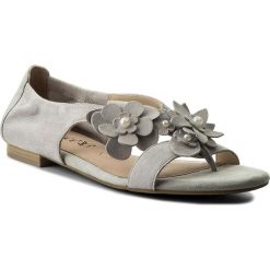 Japonki CAPRICE - 9-28102-20 Grey Suede 238. Szare japonki damskie marki Caprice, ze skóry, na obcasie. Za 199,90 zł.