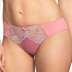 Brazyliany Nicoleta. Różowe majtki damskie Gaia, bez wzorów, z bawełny. Za 40,99 zł.