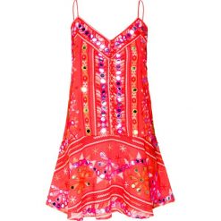 Sukienka JULIET DUNN. Czerwone sukienki damskie Juliet Dunn, z haftami, z bawełny, bez kołnierzyka, z krótkim rękawem, krótkie, mini. Za 880,00 zł.