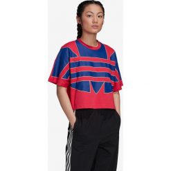 Adidas Originals Koszulka Różowy. Różowe koszulki damskie adidas Originals, z nadrukiem, z bawełny, bez kołnierzyka. Za 128,95 zł.
