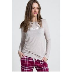 Dkny - Bluzka piżamowa. Szare bluzki damskie marki DKNY, s, z nadrukiem, z elastanu, z długim rękawem. W wyprzedaży za 89,90 zł.