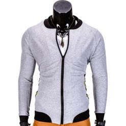 Bluzy męskie: BLUZA MĘSKA ROZPINANA BEZ KAPTURA B673 – SZARA
