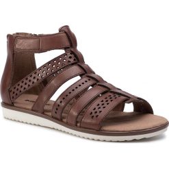Sandały CLARKS - Kele Lotus 261335814 Tan Leather. Pomarańczowe klapki damskie Clarks, bez wzorów, ze skóry, bez obcasa. W wyprzedaży za 209,00 zł.