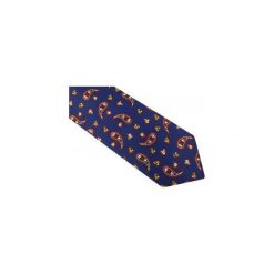 Granatowy krawat męski we wzór paisley D50. Niebieskie krawaty męskie Modini Moda Męska, na co dzień, bez wzorów, z tkaniny, casualowe. Za 49,50 zł.