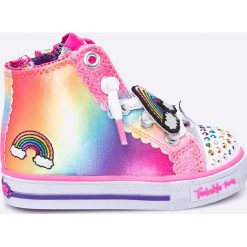 Skechers - Trampki dziecięce. Szare buty sportowe dziewczęce marki Skechers, z gumy, na sznurówki. Za 219,90 zł.