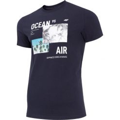 T-shirt męski TSM254 - granat. Czarne koszulki męskie 4f, m, bez wzorów, z bawełny, bez kołnierzyka, bez rękawów. Za 59,99 zł.