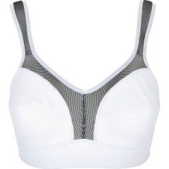 Biustonosz sportowy Level 3 bonprix biały. Białe biustonosze sportowe damskie bonprix, w paski, ze skóry. Za 64,99 zł.