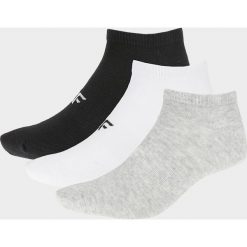 Skarpetki damskie SOD302 - chłodny jasny szary melanż+biały+głęboka. Szare skarpetki damskie melanż, z włókna. Za 34,99 zł.