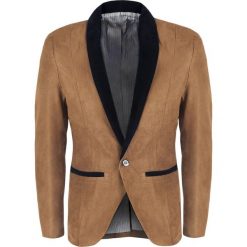 Marynarka męska ruda slim Recea. Czerwone koszule męskie Recea, xl, w paski, z bawełny, eleganckie, z kapturem, bez rękawów. W wyprzedaży za 69,00 zł.