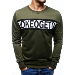 Bluzy męskie: Bluza męska z nadrukiem zielona (bx3504)