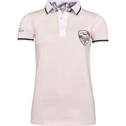 Bluzki damskie: Koszulka polo „Palms” w kolorze jasnoróżowym